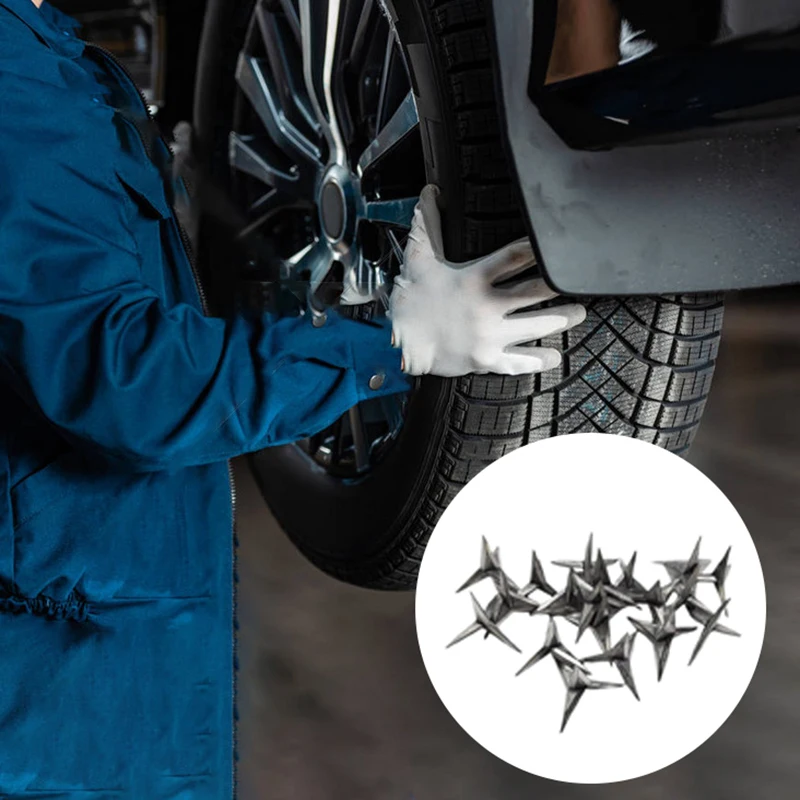 20PCS Tire Tyre Puncture Nail Spikes Rustproof Corrosion Resistant Anti-Theft Security Car Vehicle Auto Nails Accessory