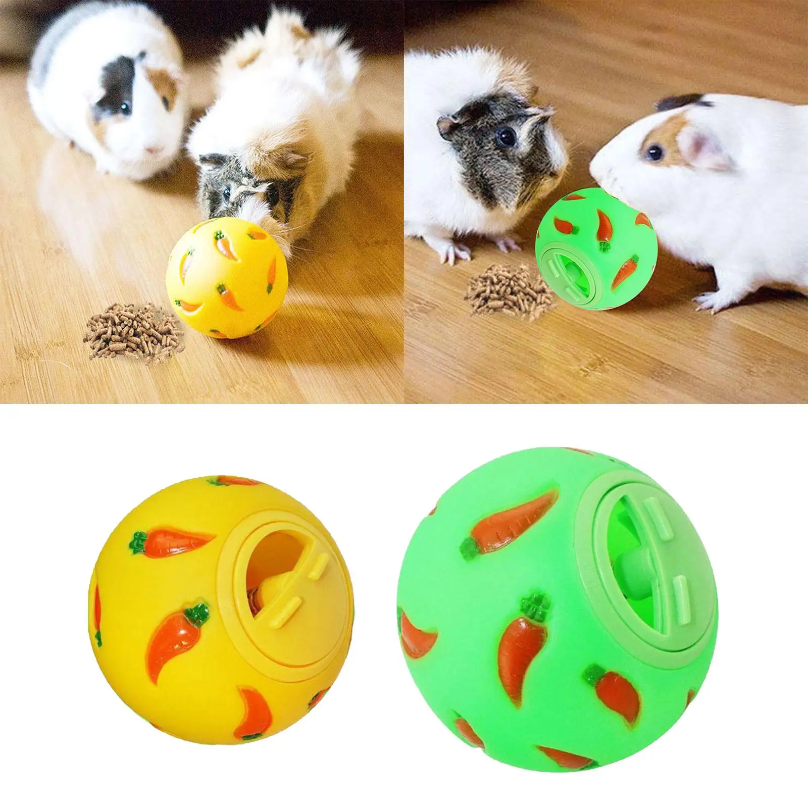

2Pcs Rabbit Treat Ball Pet Slow Feeder Kitten Chase Food Leaky Training