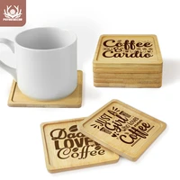 putuo decor coffee creative cup mats square bamboo coaster heat resistant drink mat table placemat durable kitchen decor home