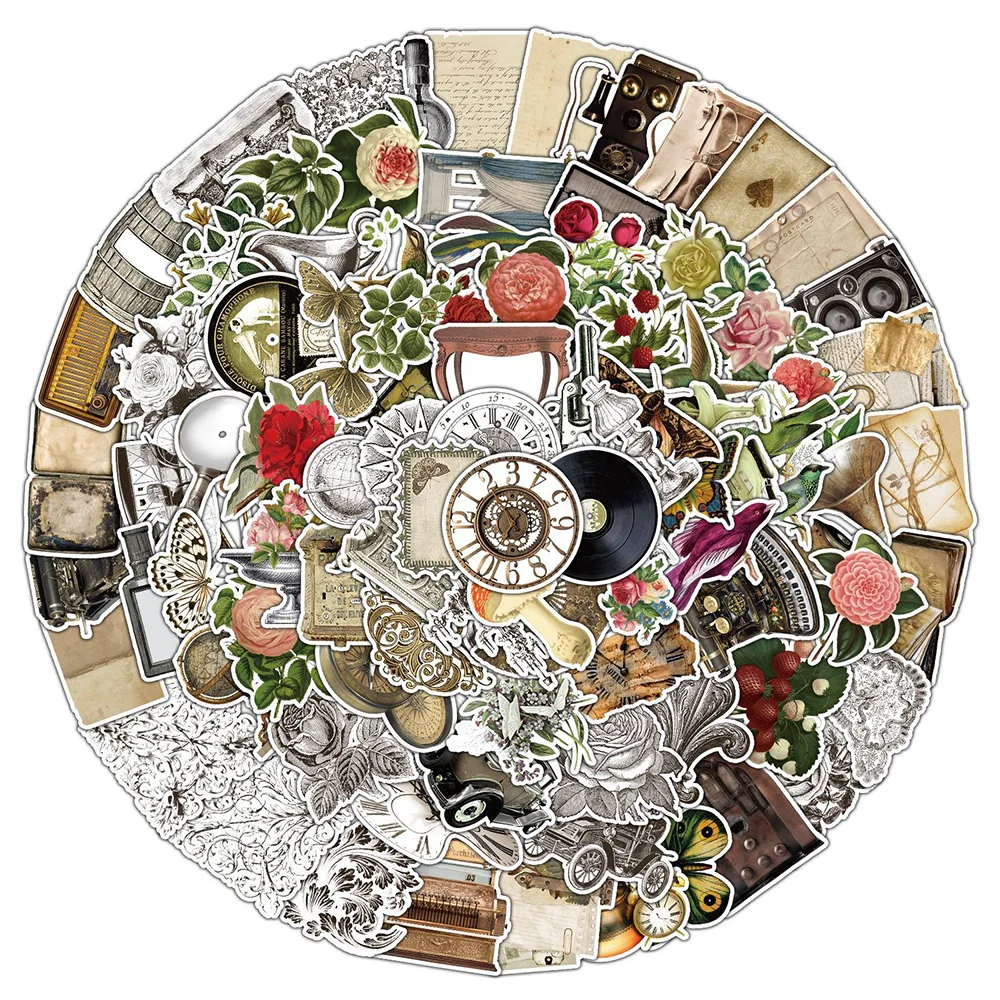 

10/30/50/100pcs Artsy Cartoon Retro Stickers Aesthetic Graffiti Laptop Phone Stationery Cute Vintage Decoration Sticker Kid Toy