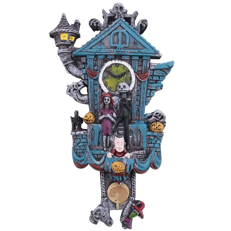 

Новинка, настенные часы на Хэллоуин, рождественские настенные часы, статуя из искусственной смолы