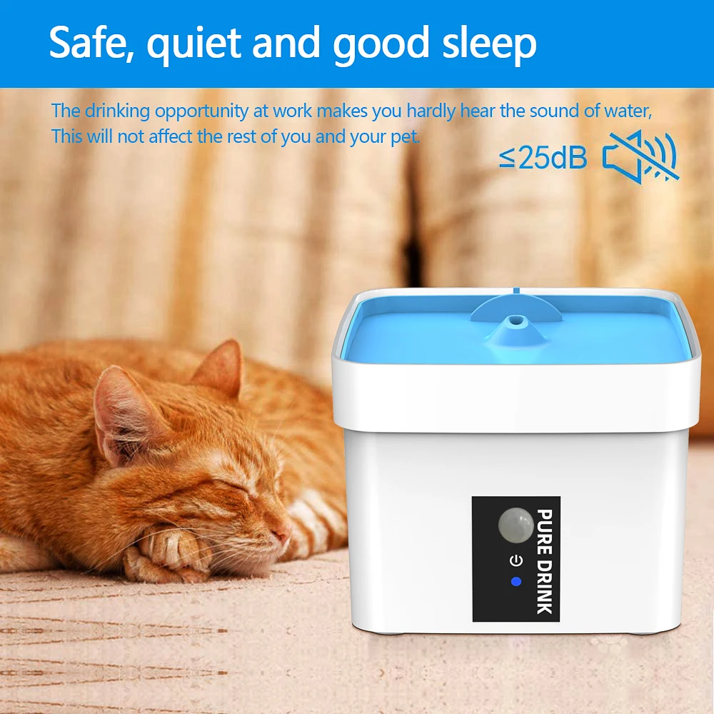 

Pet Drinking Dispenser Automatic Cat Drinking Fountain Silent Water Fountain Multi-layer Filtering for Water Large Capacity