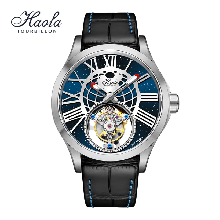 

Haofa Men Luxury Manual Tourbillon Skeleton Mechanical Wristwatches Sapphire Business Flying Tourbillon Watch For Men Fashion