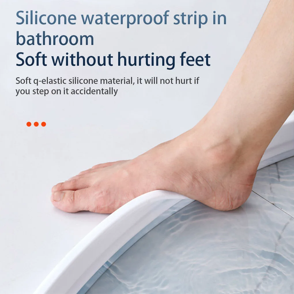 

Bathroom Water Stopper PVC Nonslip Retaining Sealing Strip Stove Showering Floor Bathtub Household Shower Room Toilet