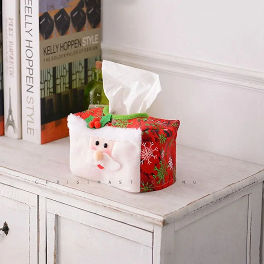 

Napkin Holder Case Christmas Tissue Box Cover Toilet Paper Boxes Xmas Tissue Paper Dispenser Home Car Organizer Christmas Decor