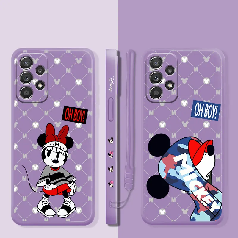 

Mickey Camouflage Liquid Candy Silicone Case For Samsung Galaxy A73 A71 A72 A12 A21s A22 A23 A31 A32 A51 A52 A52s A53 A02s Capa