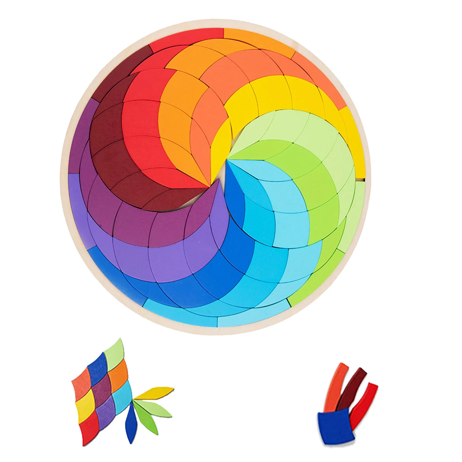 

Wooden Blocks Puzzles Colorful Stacking Blocks Puzzles Color Shape Matching Jigsaw Learning Toy Set Early Development Gift