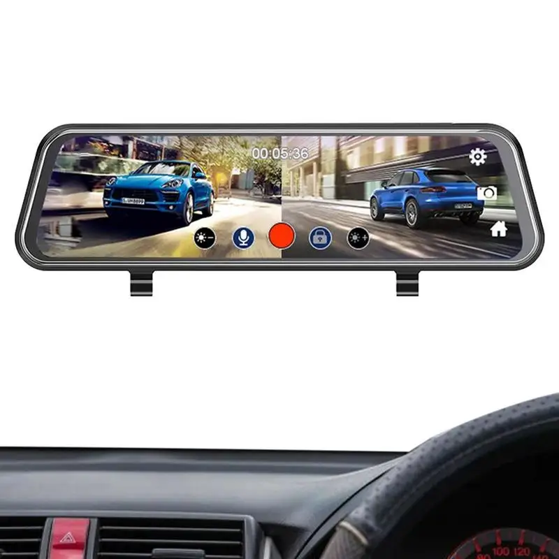 

HD 1080p 10 Inch Wide Angle Motion Detection Loop Recording Night Vision Mirror Camera For Car Touch Screen Video Recorder