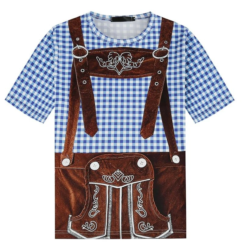 Oktoberfest Beer Bavarian 3D Printed T-Shirt Germany Lederhosen Graphic T Shirts Mens Casual Streetwear Oversized Tees Tops