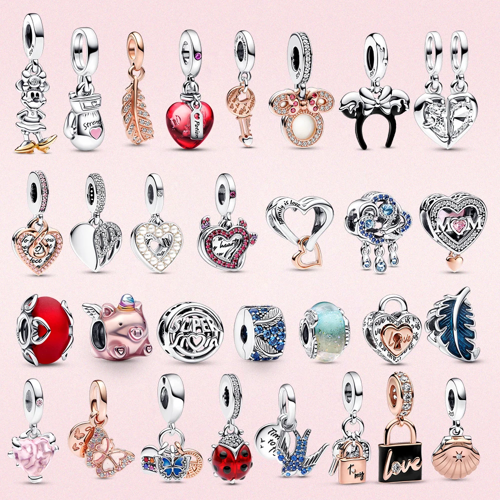 

925 Silver Plated Original Love Charm Family Friendship Beads Suitable For Pandora, Bracelet DIY Pendant Jewelry Souvenir Gift