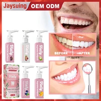 jaysuing fruit toothpaste fight bleeding gums fresh breath stain removal whitening pressing toothpaste teeth oral health care