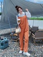 Women Straight One Piece Overalls Strap Pants 2022 Autumn New Streetwear Hip Hop Loose Casual Female Cargo Trousers Spring 1663