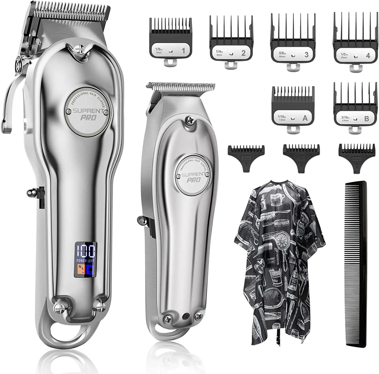 

® Professional Hair Clippers for Men, Hair Cutting Kit & Zero Gap T-Blade Trimmer Combo, Cordless Barber Clipper Set with LED D