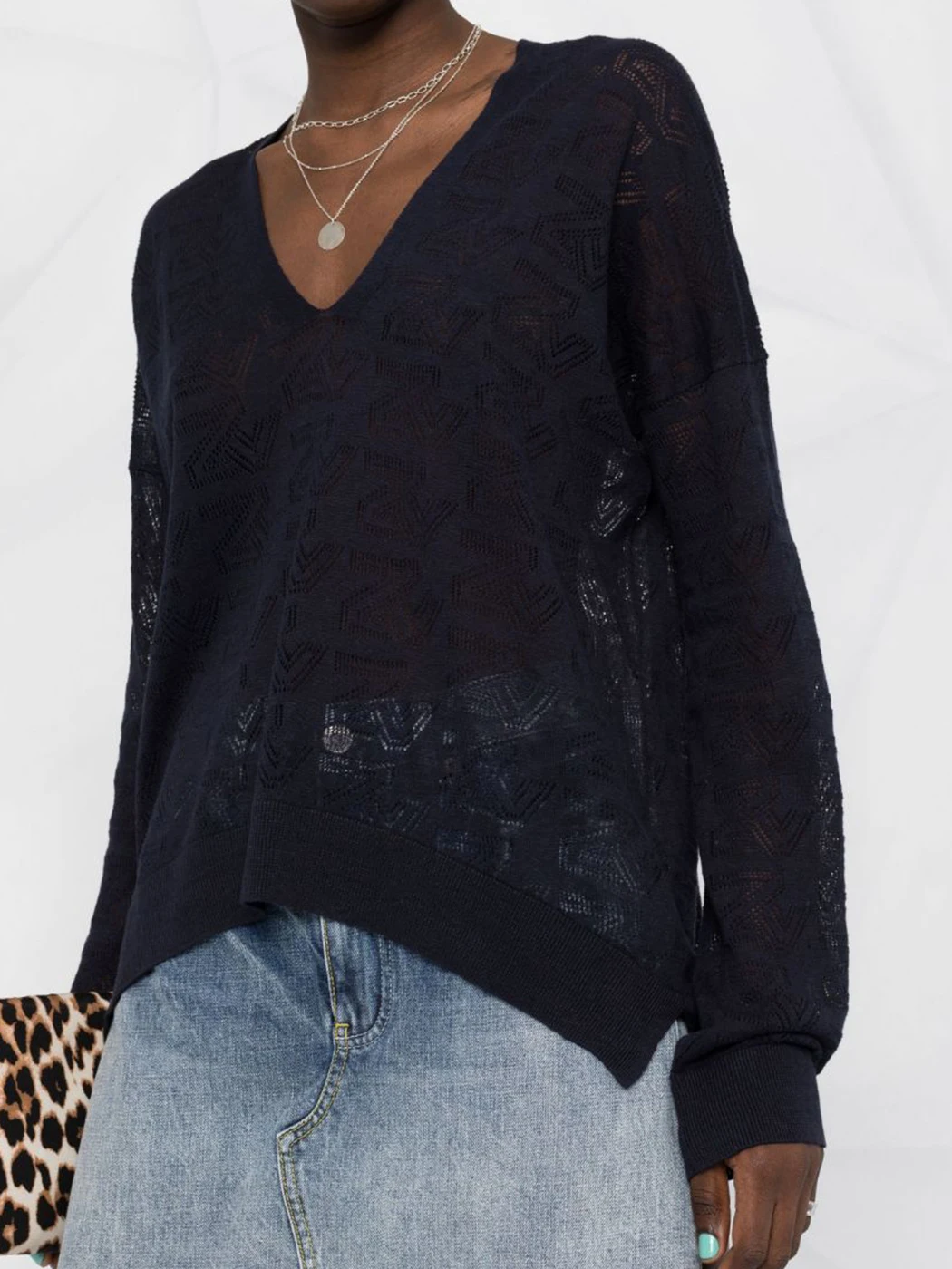 

Hollow Out Thin Sweater Woman Autumn V-Neck Cashmere Knitted Jumpers Femme Casual Classic Punk Streetwear Pullover Tops 2022