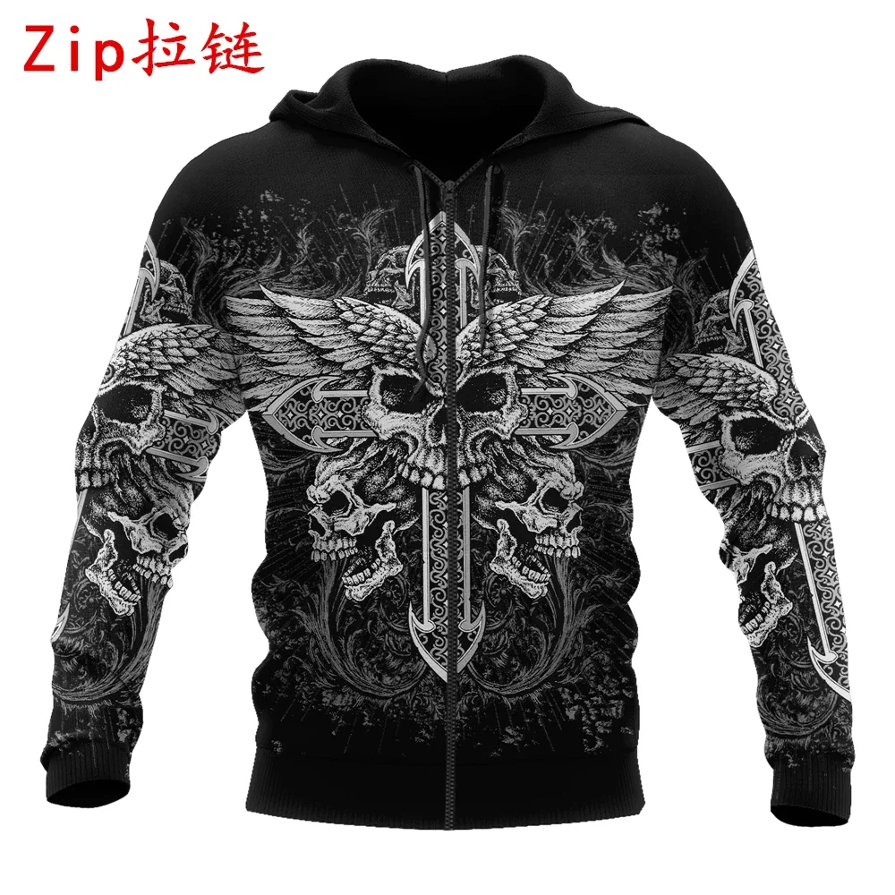 Толстовка унисекс с длинным рукавом на молнии 3D-принтом