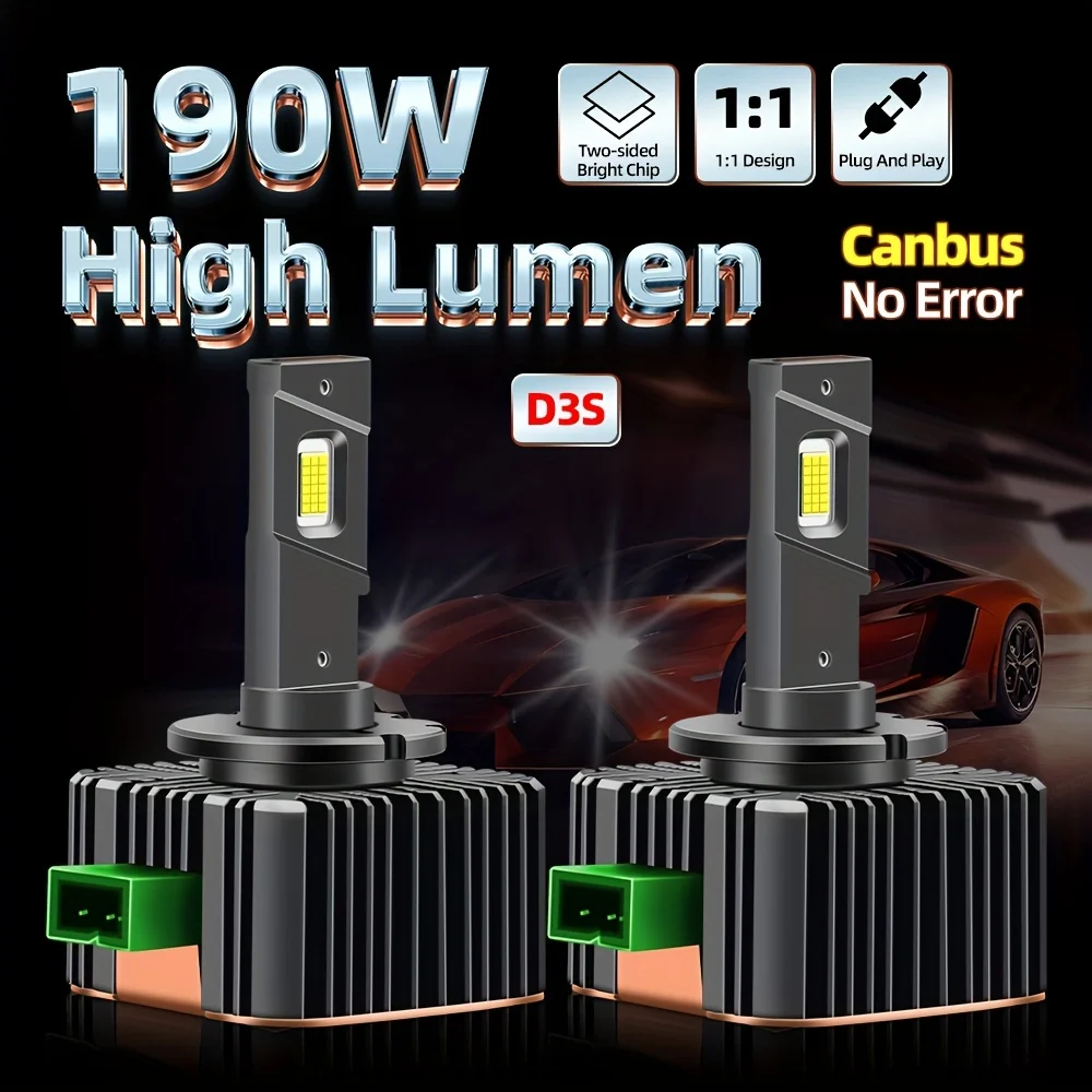 2 шт. D3S/D3R улучшенная лампа головного света лампы ближнего и дальнего 6000 К белый 190
