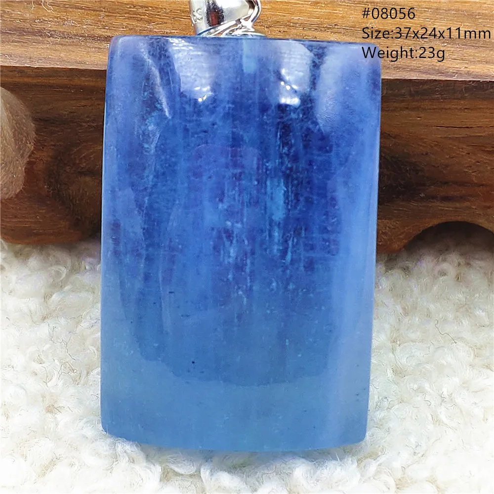Natural Blue Aquamarine Pendant Necklace Water Drop Rectangle Clear Beads Women Men Crystal Blue Ice Aquamarine Pendant AAAAA
