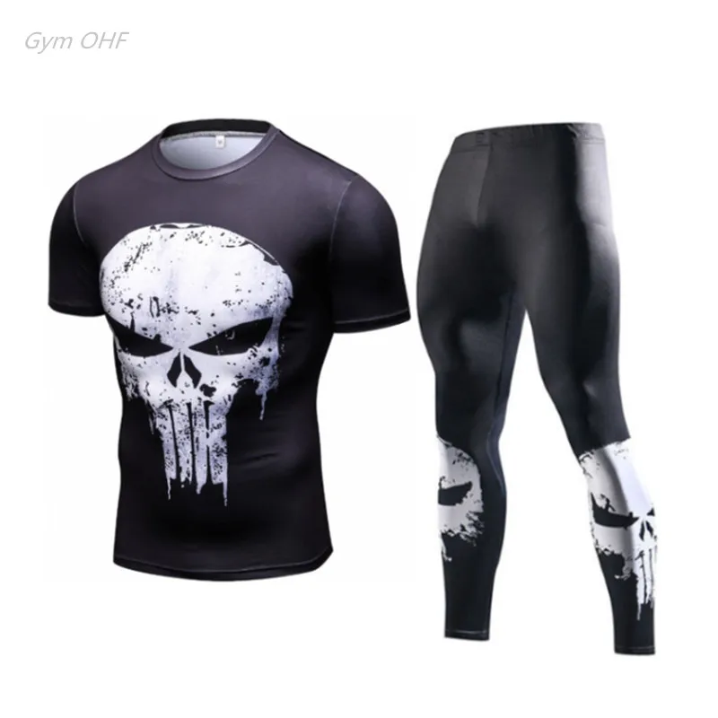 Супергерой 3D мужской спортивный костюм для тренажерного зала фитнеса