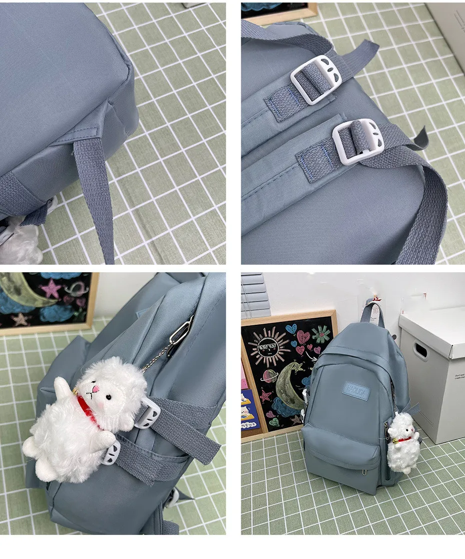 Korean Version Of Simple Casual Versatile Large Capacity Backpack Nylon Cloth Students 2022 New Schoolbag