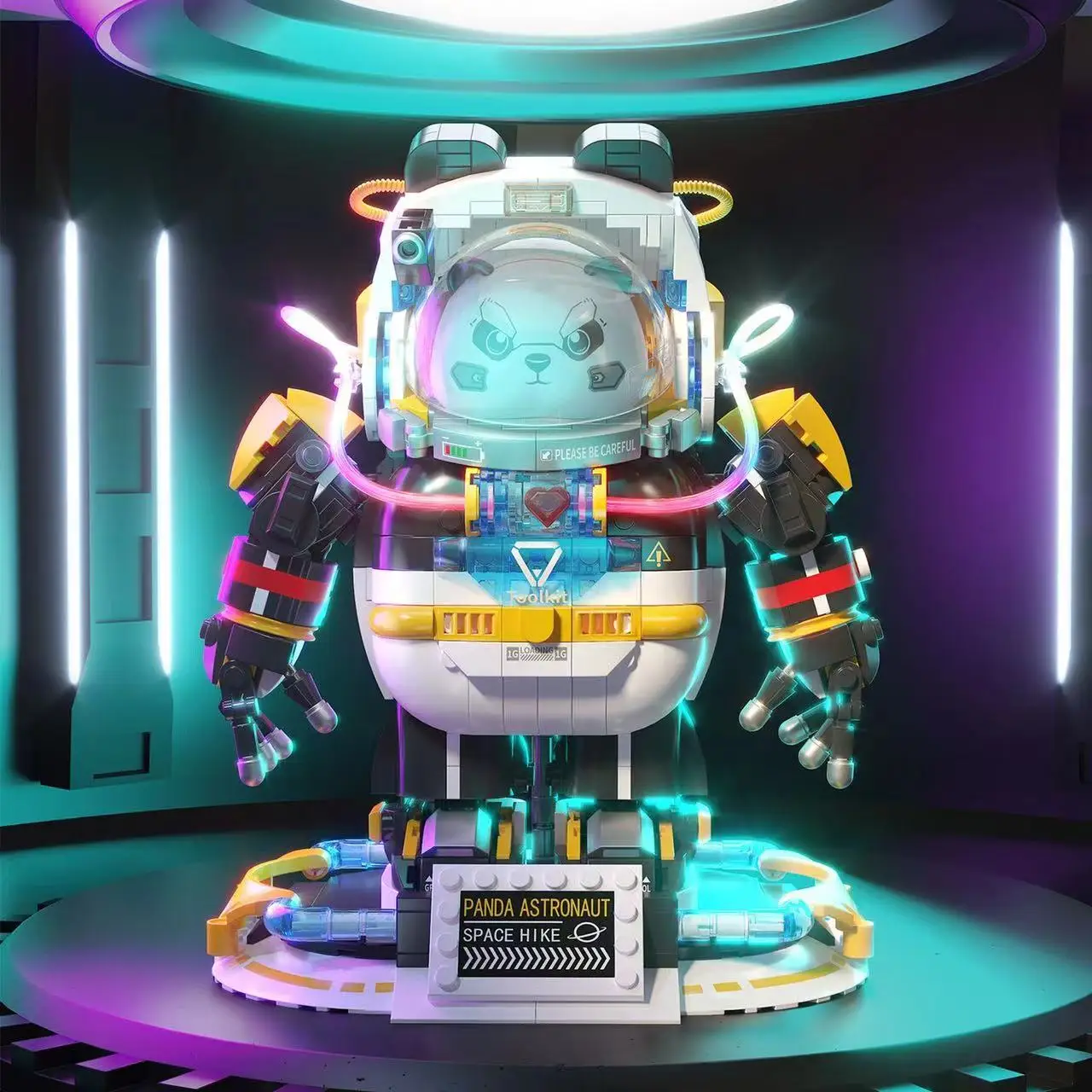 Аниме Kawaii мультфильм космос панда мейка отечественные строительные блоки