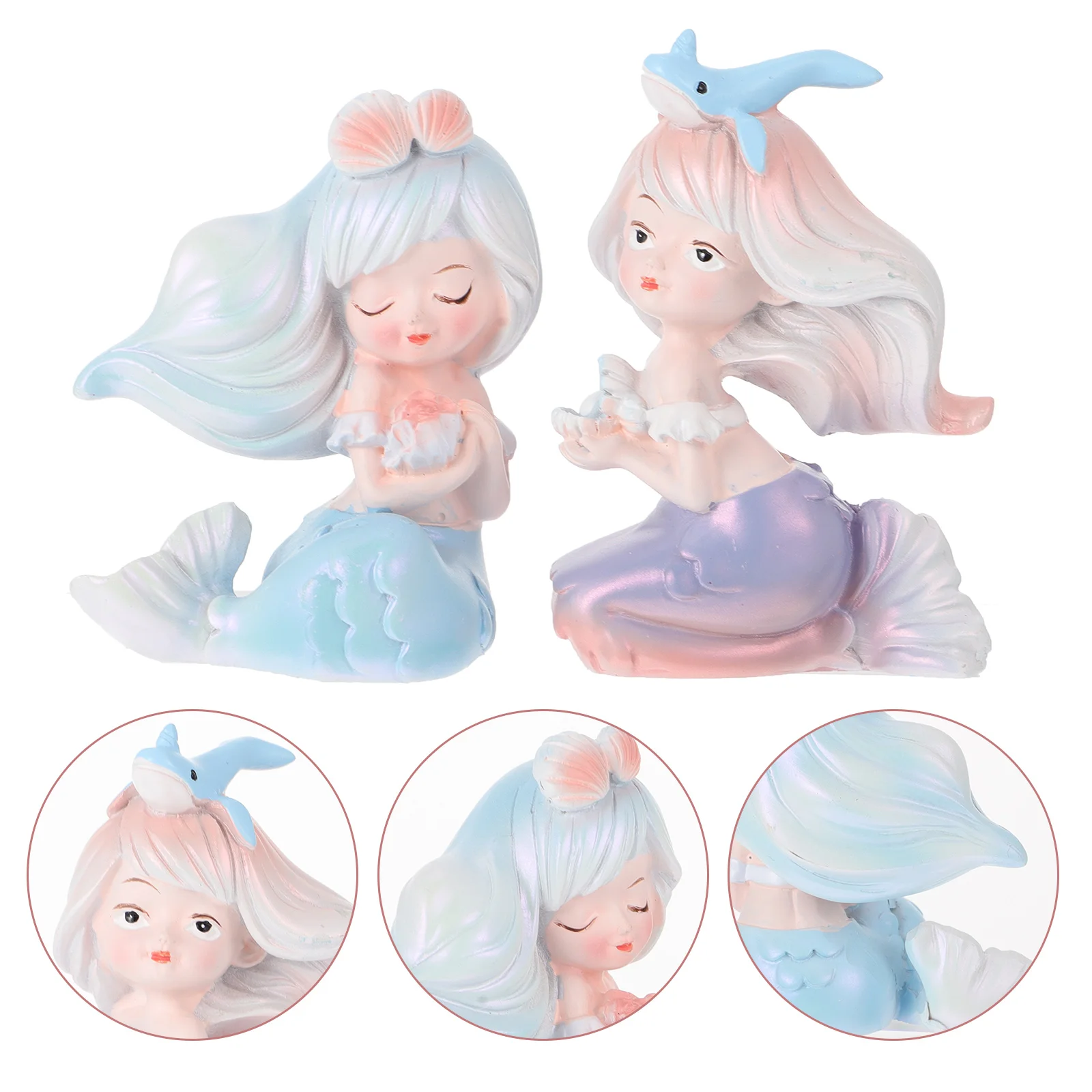 

2pcs Resin Craft Decor Resin Adornment Decor for Indoor Scene Decor