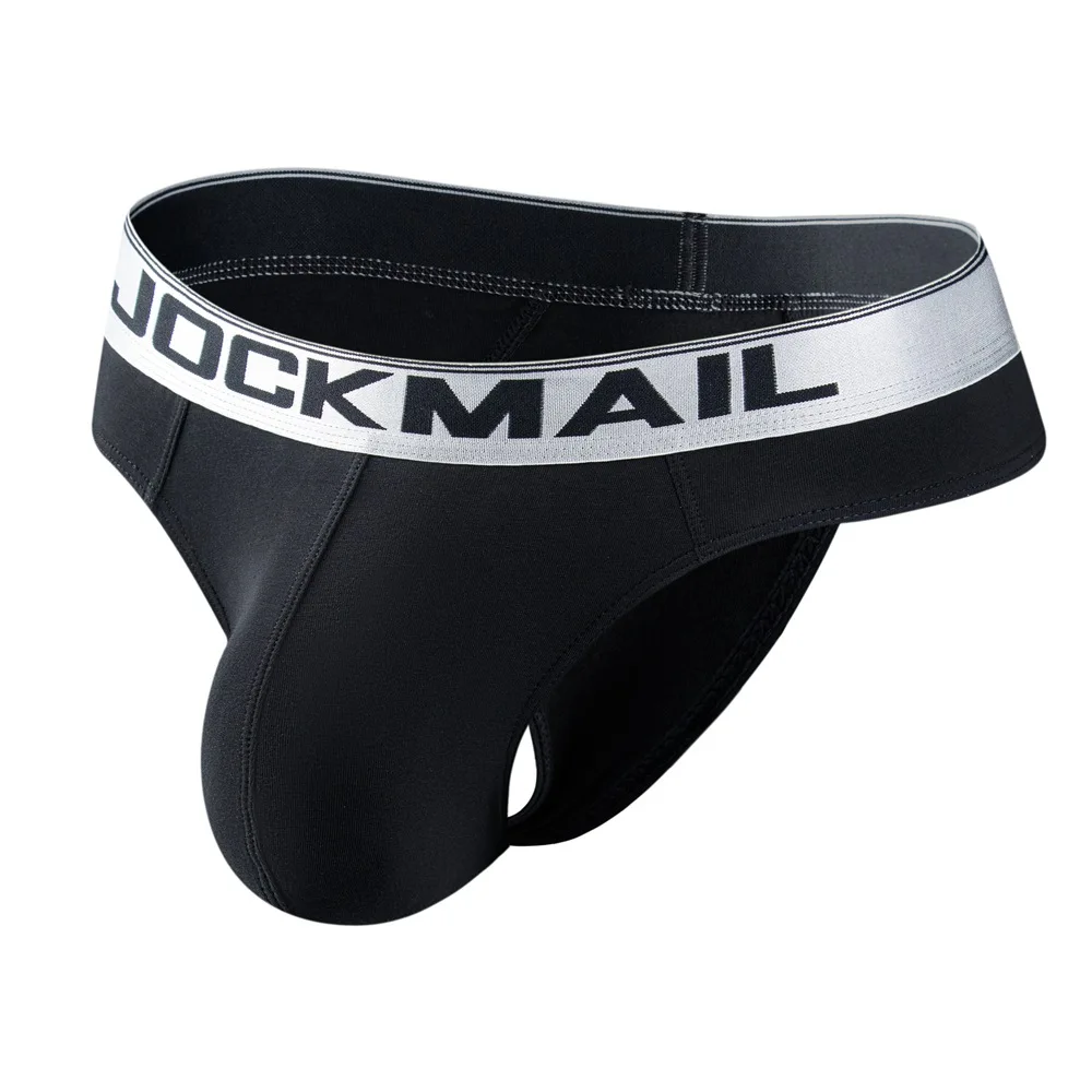 

Men's Briefs Men's Thong Wide Belt Breathable Solid Color Large Pouch Bag Buttocks Back Empty Sports Underwear