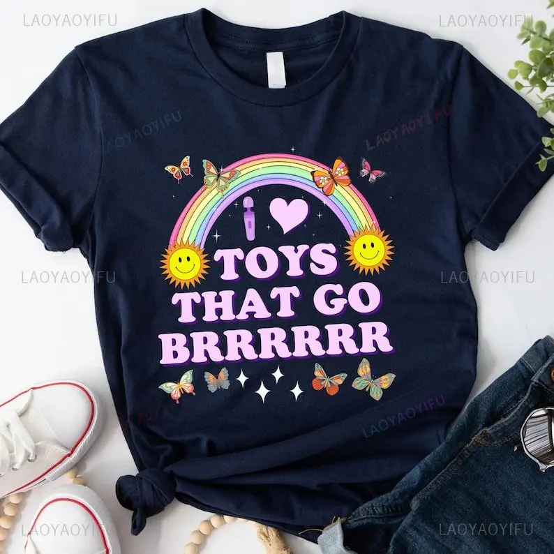 Забавные футболки с рисунком I Love Toys That Go Brrr женский и мужской свитшот юмором для