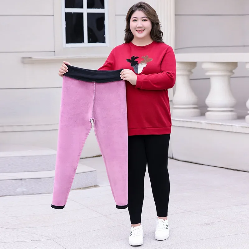 Зимние женские леггинсы 7XL 6XL 5XL 4XL флисовые теплые брюки для девочек удобные