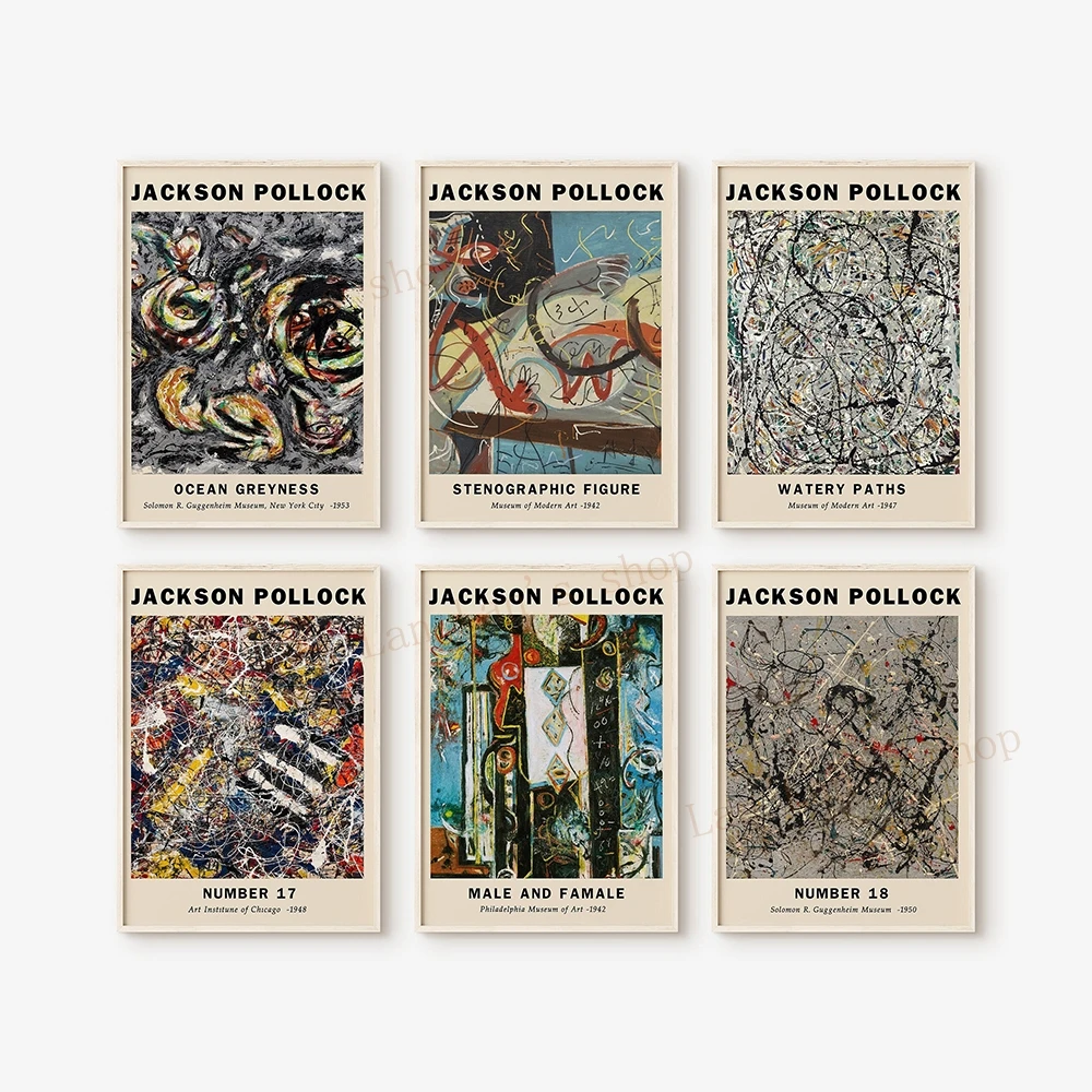 Настенная картина свободной линии с абстрактным изображением Джексона Поллока