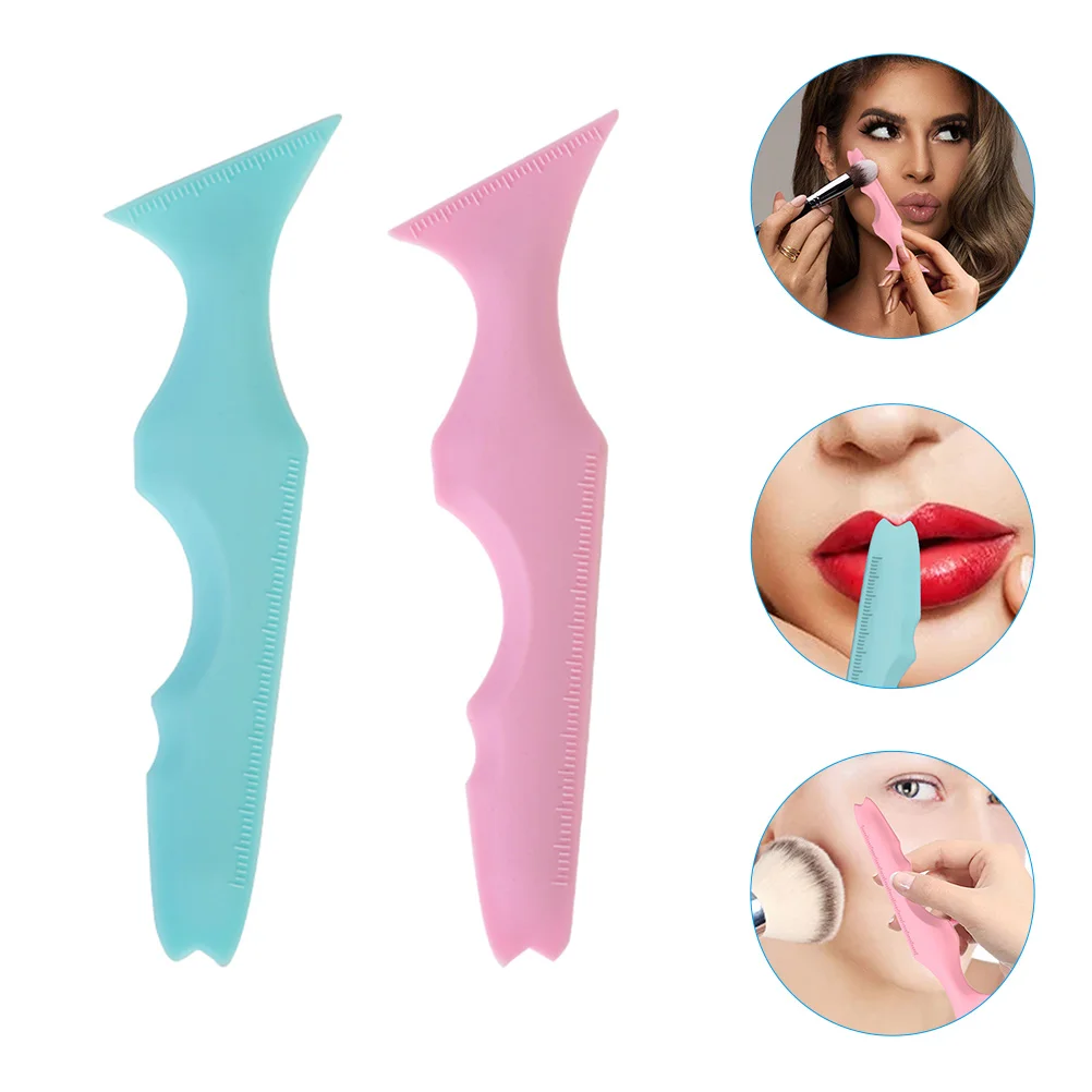 

Silicone Beauty Ruler Angled Eyeshadow Stencils Eyeliner Aid Beginners Eyebrow Shaping Template