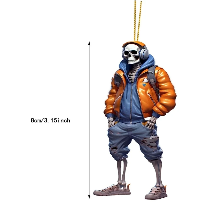 Акриловая статуя черепа Хэллоуин фигурка скелета автомобильный орнамент