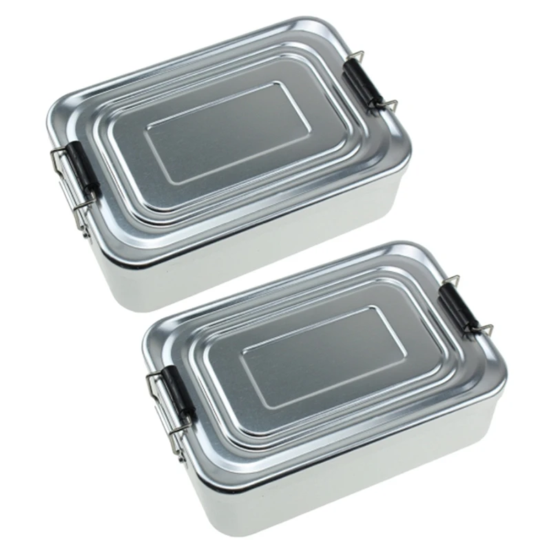 

New 2X Thermal Insulation Lunch Box Stainless Steel Insulated Carrier Bento Box Travel Hiking Camping Food Box Silver