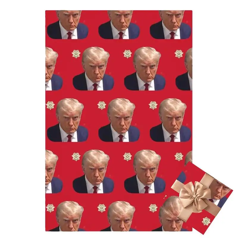 

Decor Wrapping Paper Funny Trump Santa Hat Wrapping Paper Fashionable 27x19 Inch Jumbo Christmas Rolled Wrapping Paper Cute