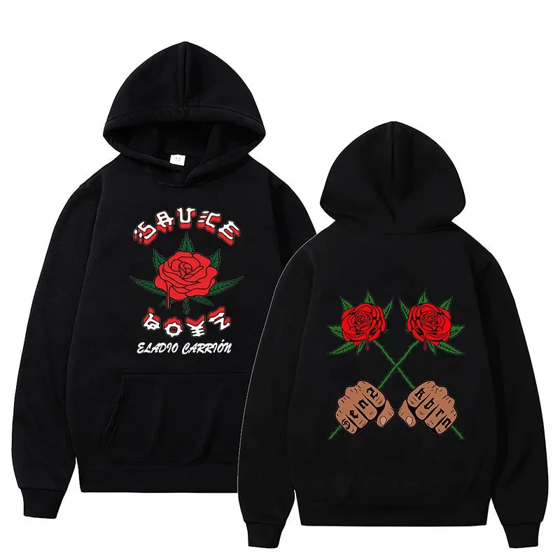 

Eladio Carrion Hoodies Sauce Boyz Monarca Casual Anime Sweatshirts Fashion Women Clothing Long Sleeve Tops Men Oversized Hoodie