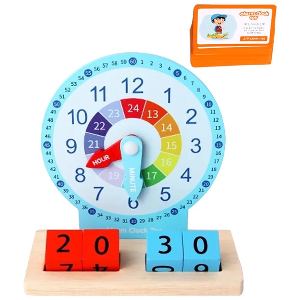 

Часы учебные пособия Обучающие игрушки забавные деревянные время познания портативная детская модель учеников