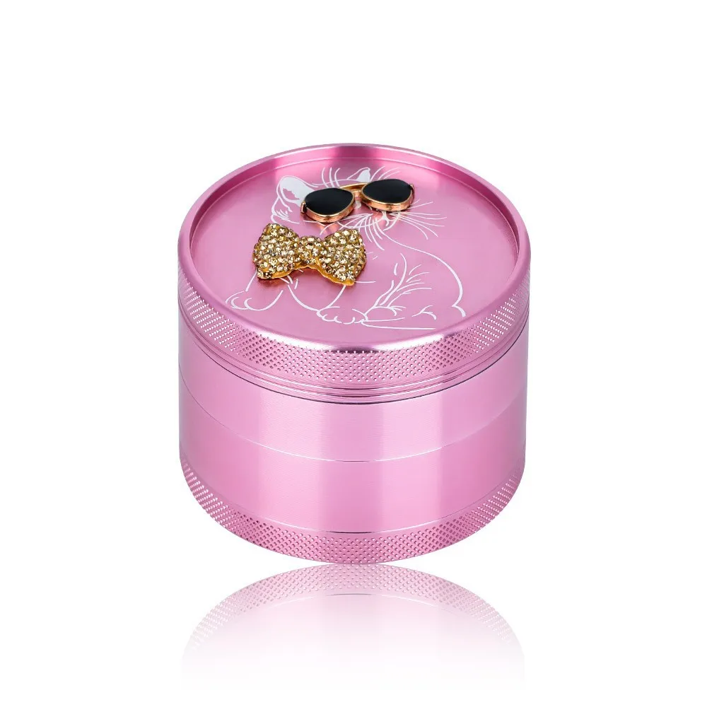 

Creative Decoration Aluminum Alloy 4 Layer 63mm Cat Tobacco Grinder