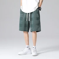 streetwear print army green men shorts loose elastic waist hip hop skateboard pants 2022 summer new casual loose mens shorts