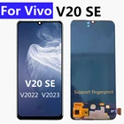 ЖК-дисплей AMOLED 6,44 дюйма для Vivo V20 SE V2022 V2023, сменный кодирующий преобразователь сенсорного экрана в сборе для vivo V20SE v20 se, ЖК-дисплей