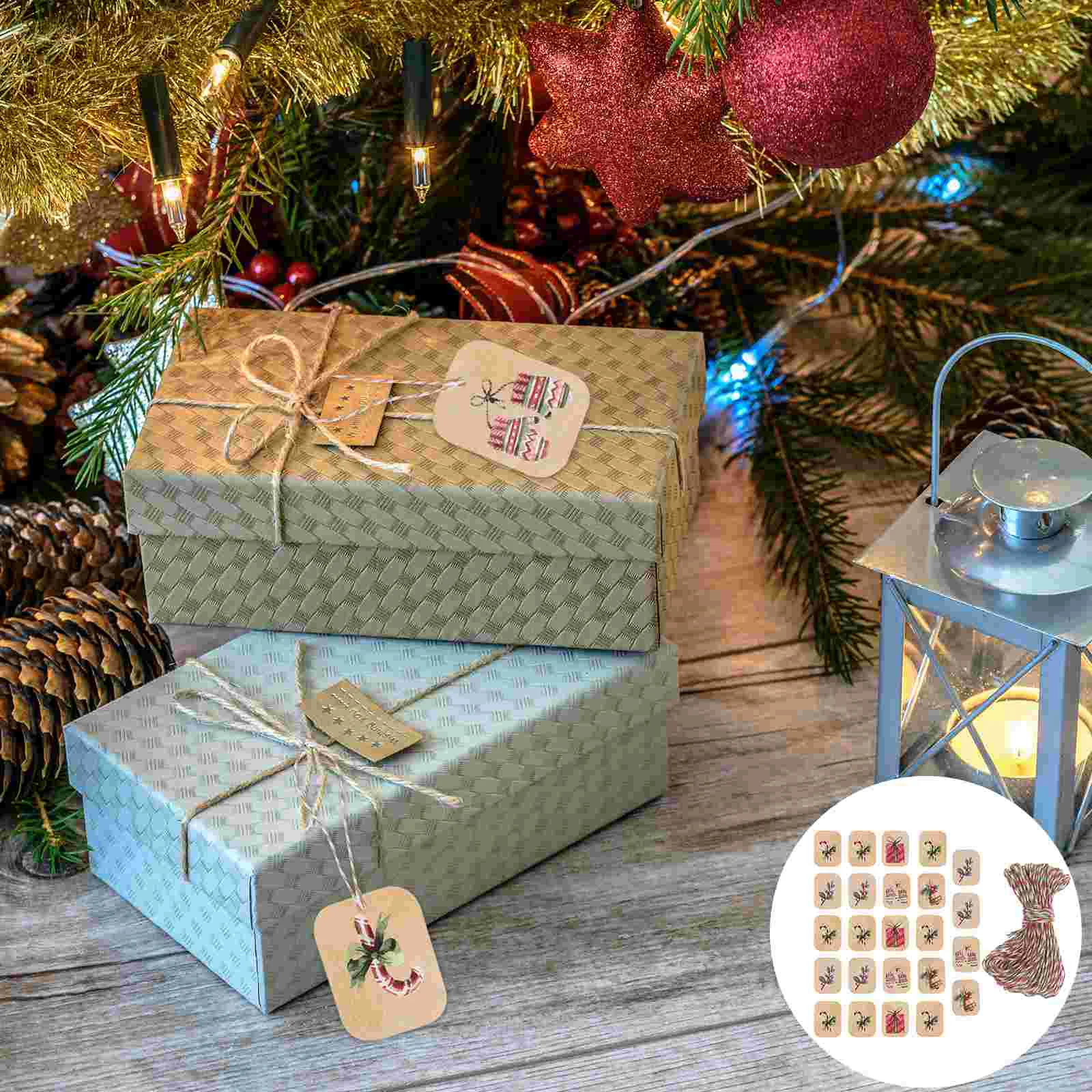 

250pcs Christmas Present Pretty Fashion Creative Christmas Paper Party Favor Christmas Hanging Labels Party