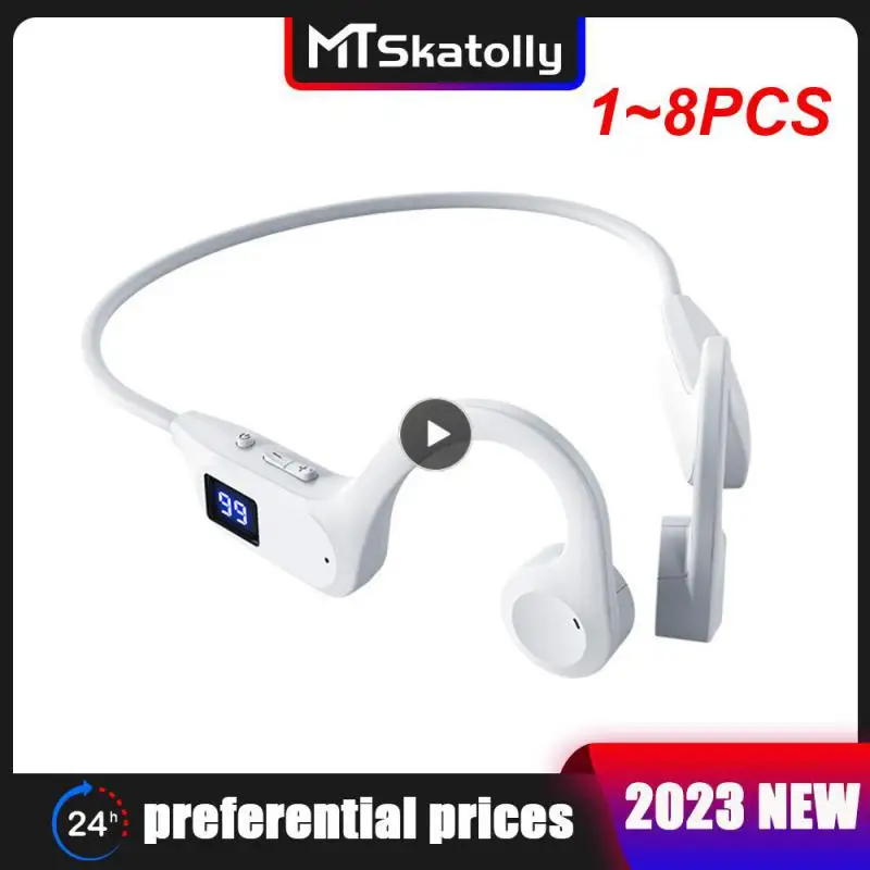 

1~8PCS Wireless Earphones Bone Conduction Headphones 5.3 Waterproof Sports Headset with Mic for Workouts Running