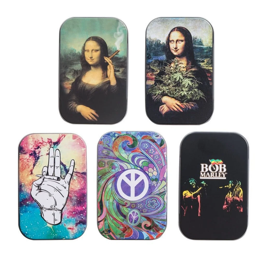 

Portable Cut Tobacco Moisturizing Sealed Box Tinplate Storage Box smoking accessories Box Creative Personalized Tool 9.5*5. 8cm