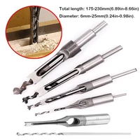 1pcs 6 30mm hss twist drill bits woodworking drill tools auger mortising chisel drill set diy furniture square hole extended saw