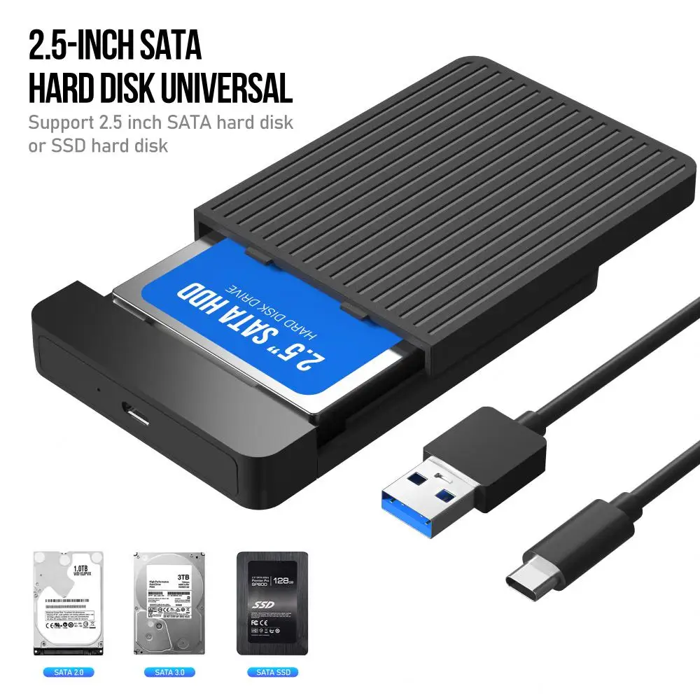 

2.5 SATA to USB3.1 USB3.0 Adapter Portable External Hard Drive Case LED Indicator for SSD Disk HDD Box Type C 3.1 Case 6Gbps