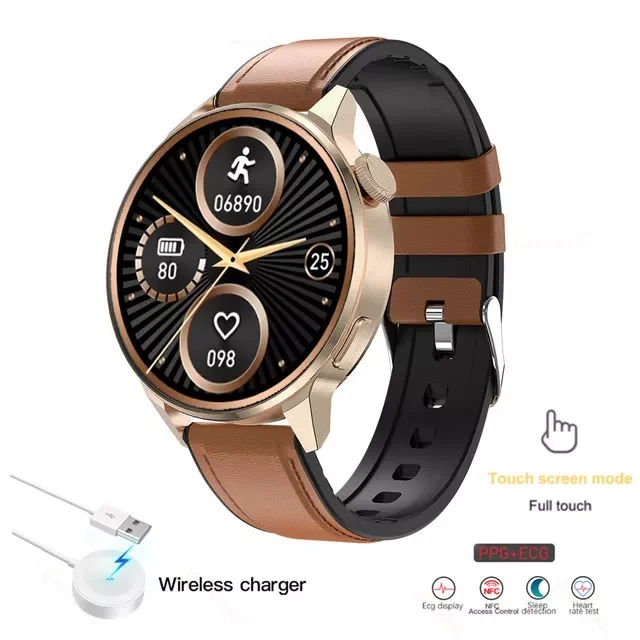 

2023NEW NFC Smart Watch Men 390*390 Screen GPS Movement Track Sport Watches Women Wireless Charging Bluetooth Call ECG Smartwatc