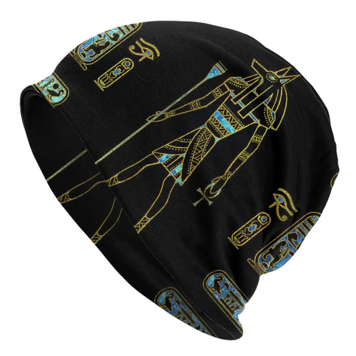 

Anubis Egyptian Gold Adult Men's Women's Knit Hat Keep warm winter Funny knitted hat