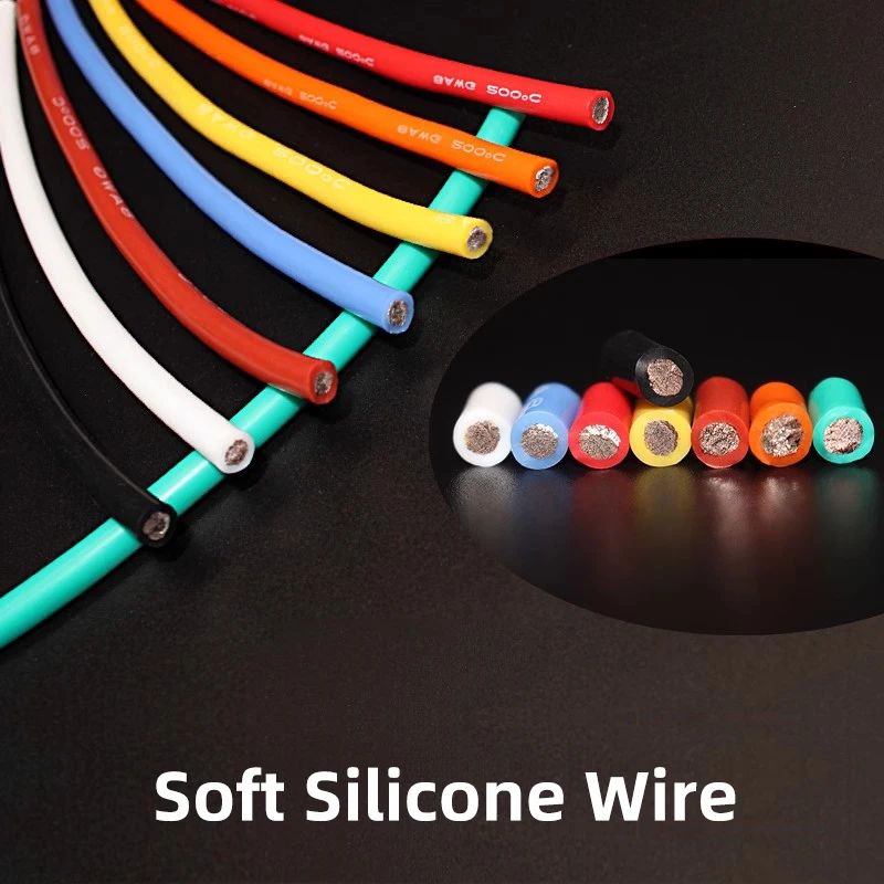 Фото Мягкий силиконовый кабельный провод 9AWG 8AWG 7AWG 6AWG 5AWG 4AWG 2AWG 35 мм2 Термостойкий 200 °   Холодостойкий -60 ° №2