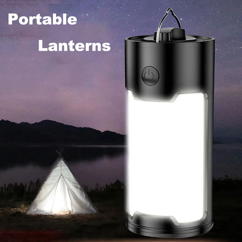 

Portable Camping Lantern LED Tent Light 800LM IPX45 Waterproof Outdoor Working Lamp 2 Light Modes Battery Powered with Hook