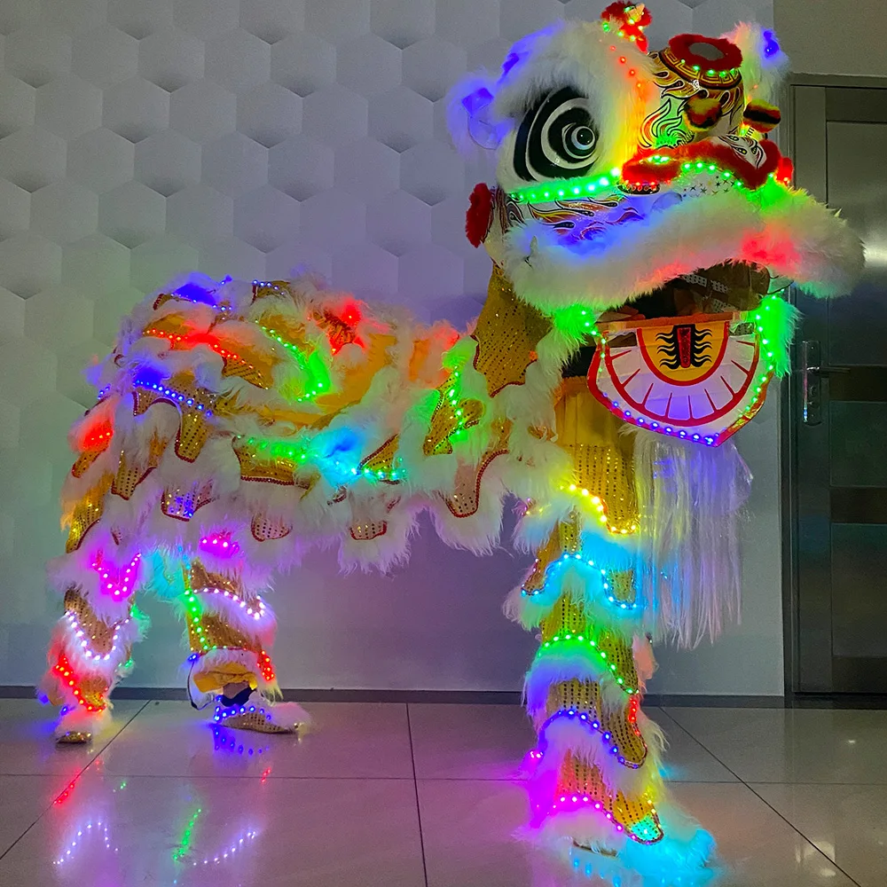 

LED light lion dance amusement park performance lion dance Chinese New Year festival double performance LED lion bar party props