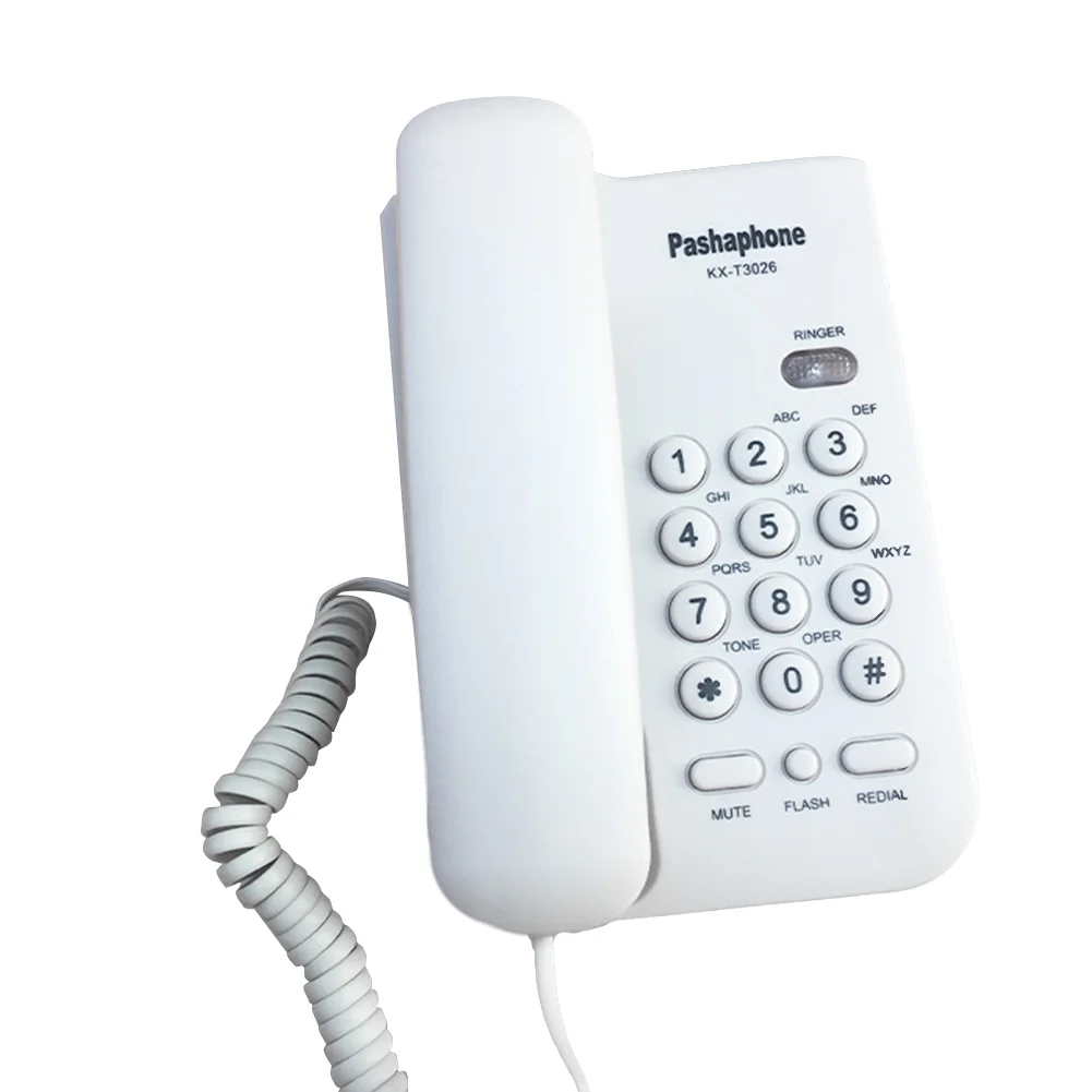 Wall Mounted Hotel Plastic Big Button Home Office Caller ID Callback Corded Telephone Landline Loud Sound Mini Portable Business