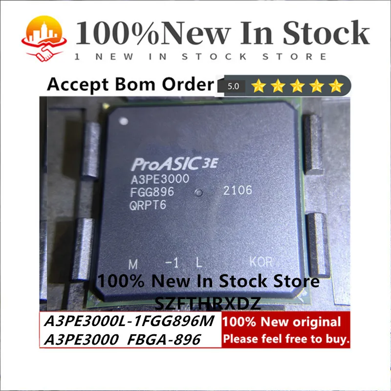 100% Новый оригинальный A3PE3000L-1FGG896M FBGA896 A3PE3000 FPGA ProASIC®3EL, 3 м ворота, 1,2 нм, технология 1,5 В/896 в, 3,5-контактный (1 шт.)